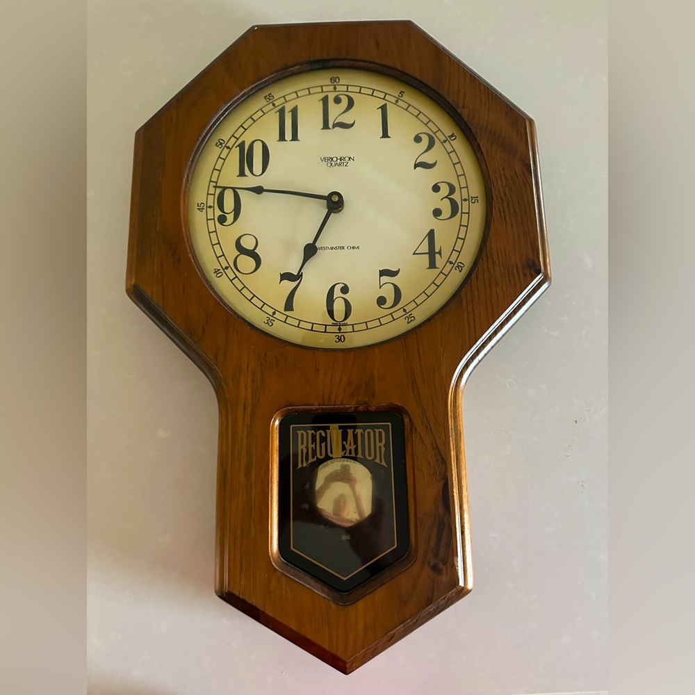 Pendulum Wall Clock Battery Operated - Regulator Clock